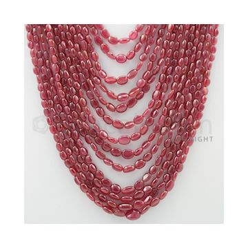 4.00 to 10.00 mm - 13 Lines - Ruby Tumbled Beads - 14 to 23 inches (RuTuB1001)