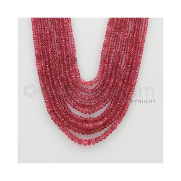 2.20 to 5.00 mm - Pink Sapphire Faceted Beads - 377.25 Carats - 9 Lines (PnSFB1009)