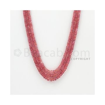 2.20 to 5.40 mm - Pink Sapphire Faceted Beads - 136.30 Carats - 3 Lines (PnSFB1016)