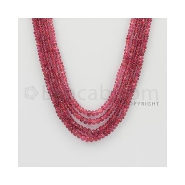 2.30 to 4.50 mm - Pink Sapphire Faceted Beads - 191.00 Carats - 4 Lines (PnSFB1017)