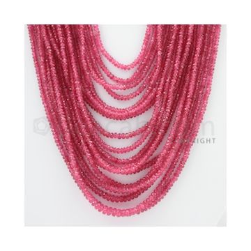 2.50 to 5.20 mm - Pink Sapphire Faceted Beads - 1204.00 Carats - 18 Lines (PnSFB1019)