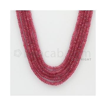 2.30 to 4.00 mm - Pink Sapphire Faceted Beads - 202.50 Carats - 5 Lines (PnSFB1022)