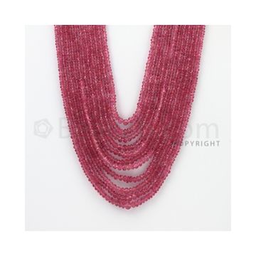 2.20 to 5.00 mm - Pink Sapphire Faceted Beads - 386.50 Carats - 11 Lines (PnSFB1023)
