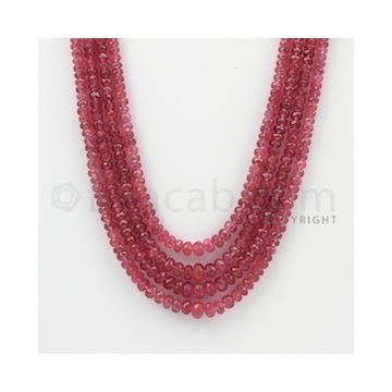 2.50 to 6.00 mm - Pink Sapphire Faceted Beads - 235.50 Carats - 4 Lines (PnSFB1024)
