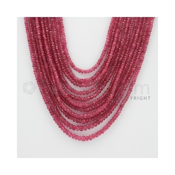 2.20 to 4.30 mm - Pink Sapphire Faceted Beads - 414.70 Carats - 11 Lines (PnSFB1026)