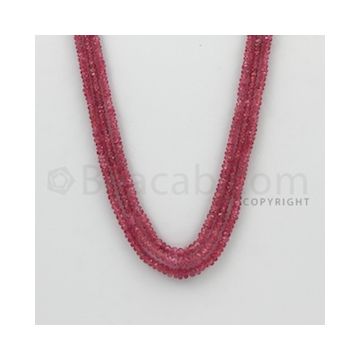 2.20 to 4.50 mm - Pink Sapphire Faceted Beads - 112.66 Carats - 3 Lines (PnSFB1029)