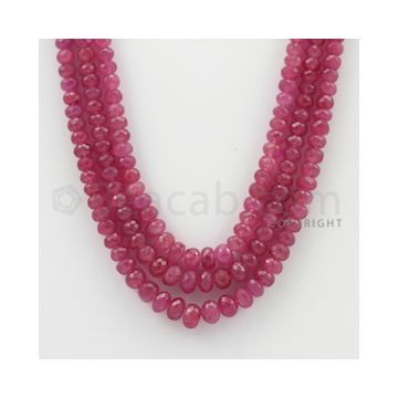 4.20 to 7.00 mm - Pink Sapphire Faceted Beads - 385.60 Carats - 3 Lines (PnSFB1032)