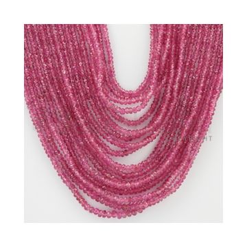 2.00 to 3.00 mm - Pink Sapphire Faceted Beads - 539.00 Carats - 17 Lines (PnSFB1035)