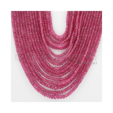 2.00 to 4.80 mm - Pink Sapphire Faceted Beads - 639.90 Carats - 16 Lines (PnSFB1036)