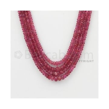 2.20 to 5.00 mm - Pink Sapphire Faceted Beads - 148.75 Carats - 4 Lines (PnSFB1037)