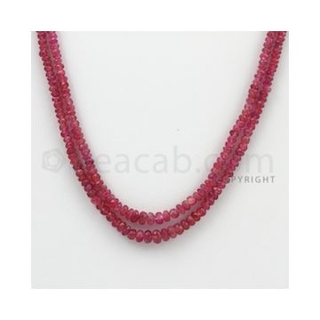 2.30 to 4.60 mm - Pink Sapphire Faceted Beads - 68.25 Carats - 2 Lines (PnSFB1038)