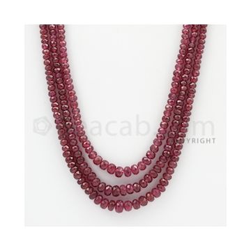 2.50 to 6.00 mm - Ruby Faceted Beads - 202.95 Carats - 3 Lines (RFB1025)
