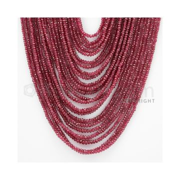 2.00 to 3.50 mm - Ruby Faceted Beads - 668.60 Carats - 23 Lines (RFB1026)