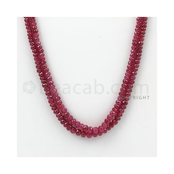2.50 to 4.50 mm - Ruby Faceted Beads - 104.40 Carats - 2 Lines (RFB1027)