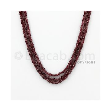 2.80 to 3.30 mm - Ruby Faceted Beads - 106.80 Carats - 3 Lines (RFB1028)