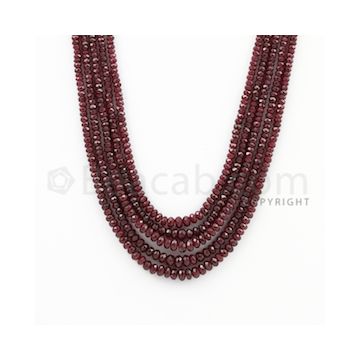 2.50 to 4.50 mm - Ruby Faceted Beads - 237.00 Carats - 5 Lines (RFB1031)