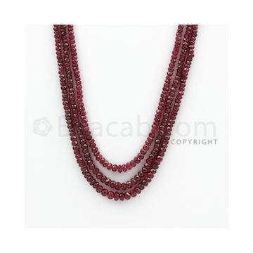2.50 to 5.00 mm - Ruby Faceted Beads - 170.00 Carats - 3 Lines (RFB1032)