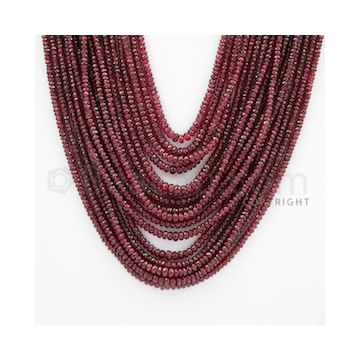 2.50 to 4.50 mm - Ruby Faceted Beads - 992.00 Carats - 17 Lines (RFB1033)