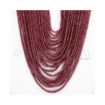 2.00 to 4.50 mm - Ruby Faceted Beads - 740.00 Carats - 23 Lines (RFB1036)