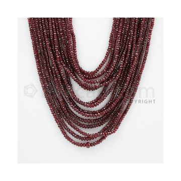 2.00 to 4.50 mm - Ruby Faceted Beads - 530.00 Carats - 14 Lines (RFB1039)