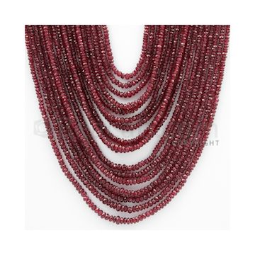 2.00 to 4.50 mm - Ruby Faceted Beads - 471.15 Carats - 17 Lines (RFB1041)