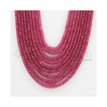 2.40 to 5.40 mm - Ruby Faceted Beads - 576.00 Carats - 9 Lines (RFB1044)
