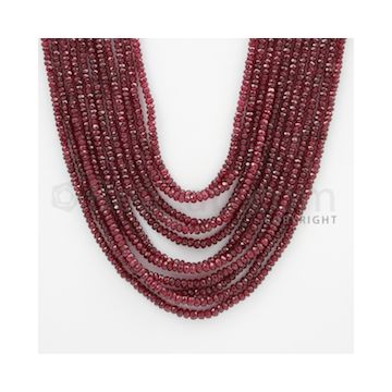 2.00 to 3.50 mm - Ruby Faceted Beads - 402.20 Carats - 11 Lines (RFB1046)