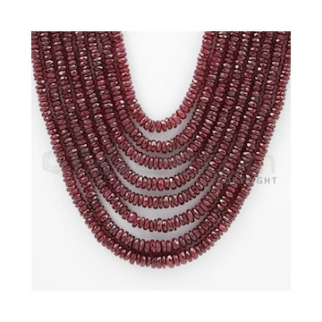 3.00 to 6.00 mm - Ruby Faceted Beads - 884.00 Carats - 9 Lines (RFB1047)