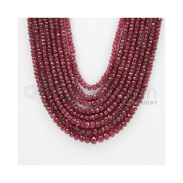 2.40 to 6.70 mm - Ruby Faceted Beads - 593.00 Carats - 8 Lines (RFB1048)