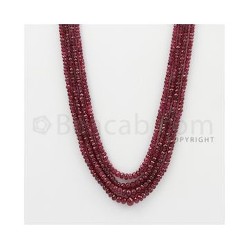 2.50 to 6.00 mm - Ruby Faceted Beads - 210.35 Carats - 4 Lines (RFB1054)