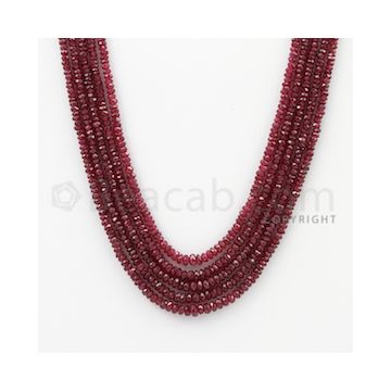 2.00 to 4.00 mm - Ruby Faceted Beads - 141.50 Carats - 5 Lines (RFB1060)