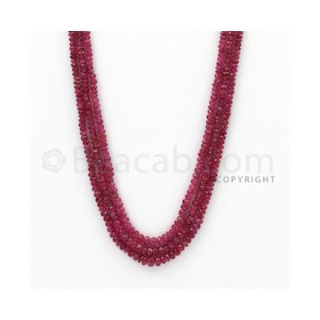 2.50 to 4.50 mm - Ruby Faceted Beads - 161.50 Carats - 3 Lines (RFB1064)