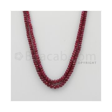 2.50 to 5.00 mm - Ruby Faceted Beads - 128.28 Carats - 2 Lines (RFB1072)
