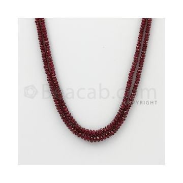 2.20 to 4.00 mm - Ruby Faceted Beads - 73.00 Carats - 2 Lines (RFB1074)