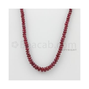 3.50 to 6.00 mm - Ruby Faceted Beads - 71.00 Carats - 1 Line (RFB1079)