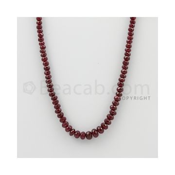 3.50 to 6.50 mm - Ruby Faceted Beads - 108.00 Carats - 1 Line (RFB1080)