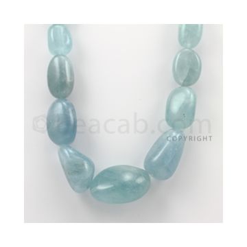 23.00 to 37.00 mm - Aquamarine Tumbled Beads - 1367.25 Carats - 1 Line (AqTuB1003)