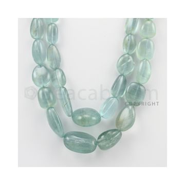 10.00 to 28.00 mm - Aquamarine Tumbled Beads - 853.00 Carats - 2 Lines (AqTuB1008)