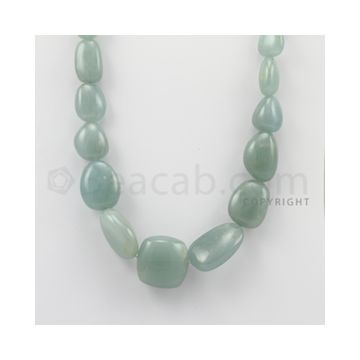 13.00 to 30.00 mm - Aquamarine Tumbled Beads - 673.50 Carats - 1 Line (AqTuB1010)