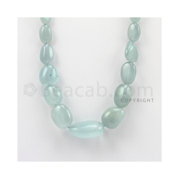 13.00 to 27.00 mm - Aquamarine Tumbled Beads - 380.15 Carats - 1 Line (AqTuB1012)