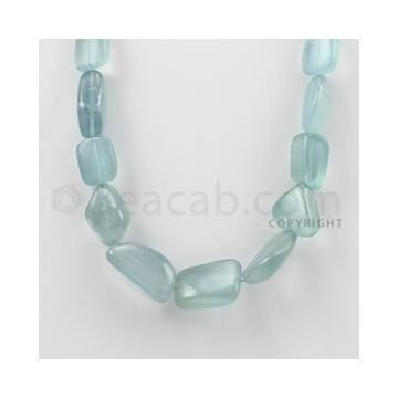 15.00 to 25.00 mm - Aquamarine Tumbled Beads - 354.20 Carats - 1 Line (AqTuB1014)