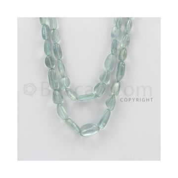 6.00 to 17.00 mm - Aquamarine Tumbled Beads - 240.20 Carats - 2 Lines (AqTuB1024)