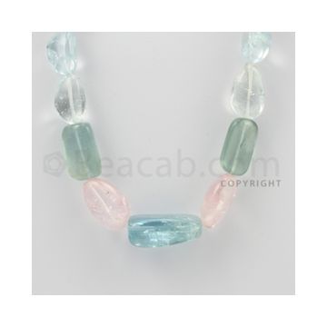 15.00 to 27.00 mm - Aquamarine, Morganite Tumbled Beads - 376.00 Carats - 1 Line (MAqTuB1019)