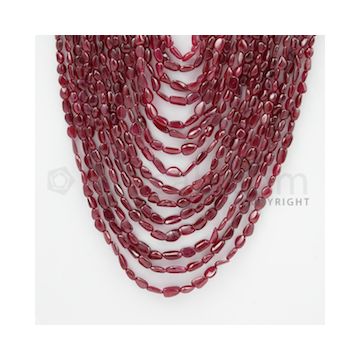 3.60 to 7.50 mm - Ruby Tumbled Beads - 675.00 Carats - 15 Lines (RuTuB1003)