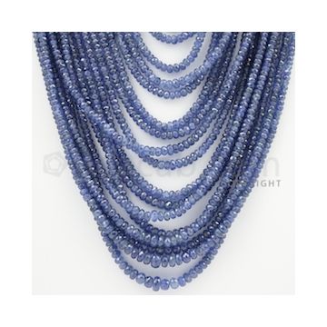 3.00 to 6.50 mm - 17 Lines - Sapphire Faceted Beads - 18 to 26 inches (SFB1018)
