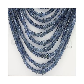 2.50 to 5.50 mm - 26 Lines - Sapphire Faceted Beads - 16 to 31 inches (SFB1017)