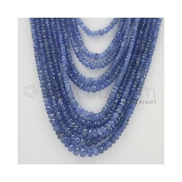 2.50 to 7.00 mm - 12 Lines - Sapphire Faceted Beads - 17 to 26 inches (SFB1019)
