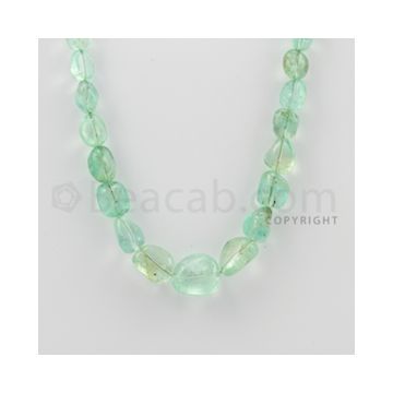 9.00 to 17.00 mm - Emerald Tumbled Beads - 192.00 Carats - 1 Line (EmTuB1014)