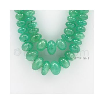 6.25 to 17.50 mm - 2 Lines - Emerald Smooth Beads - 20 to 21 inches (EmSB1003)