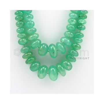 6.00 to 20.00 mm - 2 Lines - Emerald Smooth Beads - 19 to 21 inches (EmSB1004)